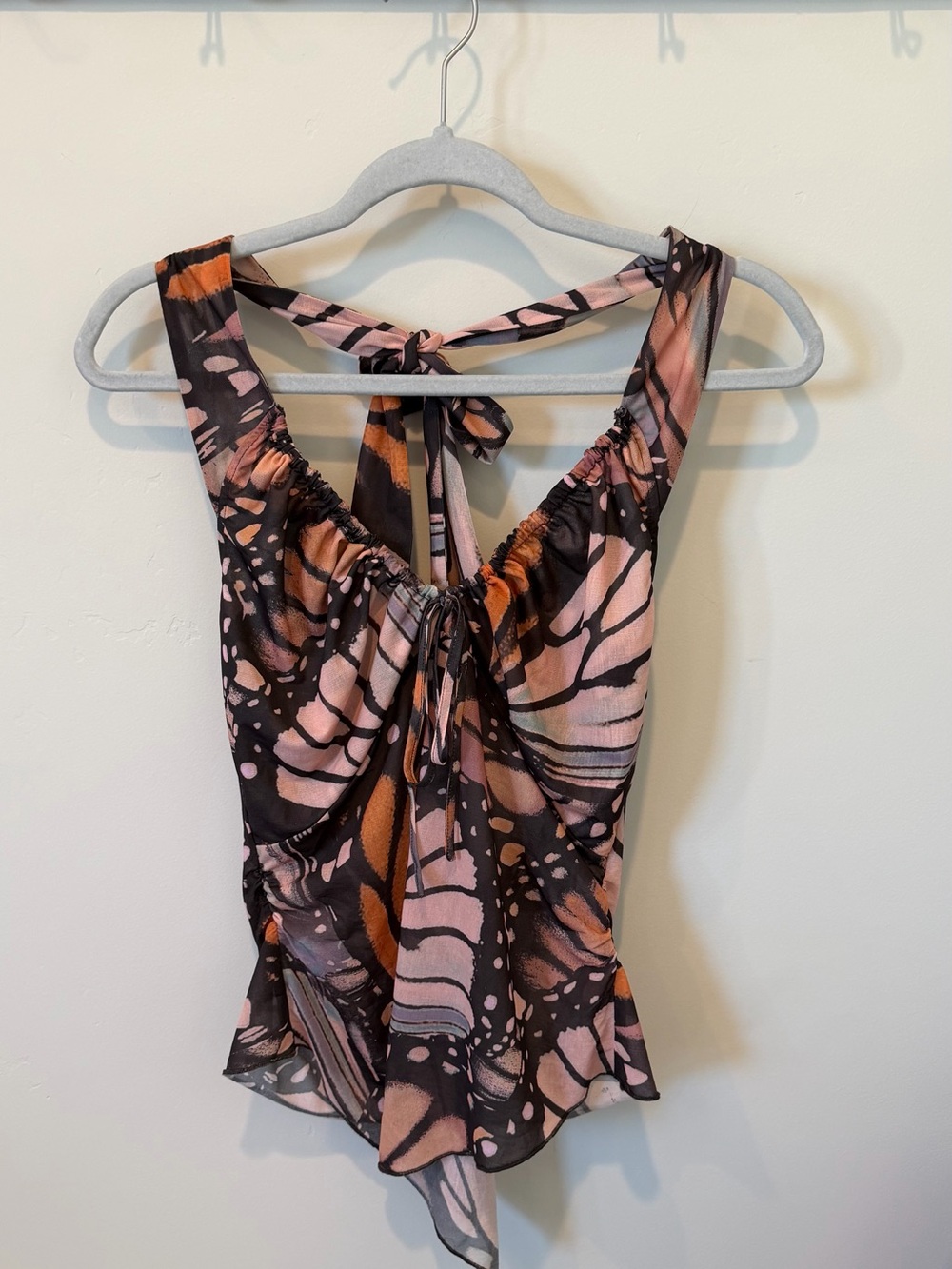 Free People Women’s Monarch Butterfly Printed Halter Tank Top